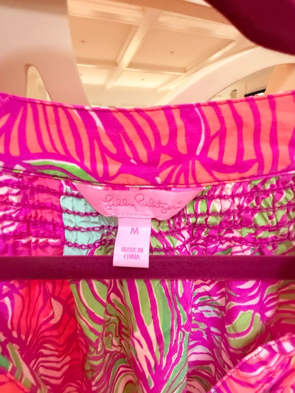 Lilly Pulitzer Women's Pink Long Sleeve Silk Blouse - Picture 4 of 5